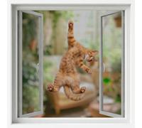 BKSAI Moustiquaire Fenetre Chat sans Perçage Filet Fenêtre Chat 130 * 150cm