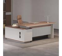 BKSAYAETou Bureau administratif Luxueux en Forme de L - 63/70,9/78,74 Pouces, spacieux, en Bois Massif, Poste de Travail administratif Moderne et Simple