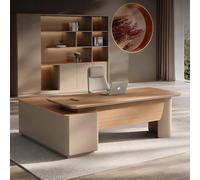 BKSAYAETou Bureau administratif Luxueux en Forme de L - 70,9/78,74 Pouces - Bureau d'ordinateur spacieux en Bois Massif, Poste de Travail administratif Moderne et Simple