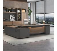 BKSAYAETou Bureau administratif Luxueux en Forme de L - 70,9/78,74 Pouces - Bureau d'ordinateur spacieux en Bois Massif, Poste de Travail administratif Moderne et Simple