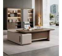 BKSAYAETou Bureau administratif Luxueux en Forme de L - 70,9/78,74 Pouces - Bureau d'ordinateur spacieux en Bois Massif, Poste de Travail administratif Moderne et Simple