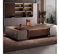 BKSAYAETou Bureau administratif Luxueux en Forme de L - 78,74/86,6 Pouces, spacieux Bureau d'ordinateur de Direction en Bois Massif, Poste de Travail administratif Moderne et Simple