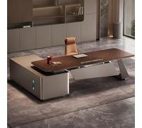 BKSAYAETou Bureau administratif Luxueux en Forme de L - 78,74/86,6 Pouces, spacieux Bureau d'ordinateur de Direction en Bois Massif, Poste de Travail administratif Moderne et Simple