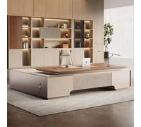 BKSAYAETou Bureau administratif Luxueux en Forme de L - 78,74/86,6 Pouces, spacieux Bureau d'ordinateur de Direction en Bois Massif, Poste de Travail administratif Moderne et Simple