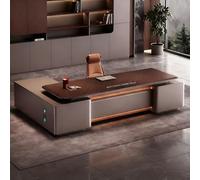 BKSAYAETou Bureau administratif Luxueux en Forme de L - 78,74/86,6 Pouces, spacieux Bureau d'ordinateur de Direction en Bois Massif, Poste de Travail administratif Moderne et Simple