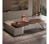 BKSAYAETou Bureau administratif Luxueux en Forme de L - 78,74/86,6 Pouces, spacieux Bureau d'ordinateur de Direction en Bois Massif, Poste de Travail administratif Moderne et Simple