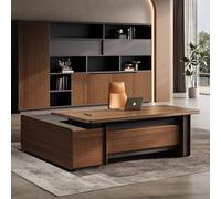 BKSAYAETou Bureau administratif Luxueux en Forme de L - 78,74/86,6 Pouces, spacieux Bureau d'ordinateur de Direction en Bois Massif, Poste de Travail administratif Moderne et Simple