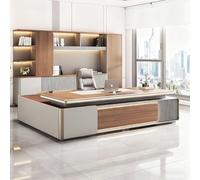 BKSAYAETou Bureau administratif Luxueux en Forme de L - 78,74/94,5 Pouces, spacieux Bureau d'ordinateur de Direction en Bois Massif, Poste de Travail administratif Moderne et Simple