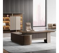 BKSAYAETou Bureau d'ordinateur exécutif de 94,5 Pouces, Un Bureau de Patron, de Directeur et de président en Forme de L Moderne, Simple et Luxueux, est utilisé dans Le Salon