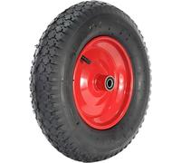 BKshop | Roue de brouette 4.00-8 - caoutchouc plein - roue gonflable - 2PR - idéal pour le jardinage - pneu de brouette - roue pour brouette - avec axe Ø20
