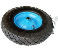 BKshop | Roue de brouette 4.00-8 - caoutchouc plein - roue gonflable - 6PR - idéal pour le jardinage - pneu de brouette - roue pour brouette - avec axe Ø12