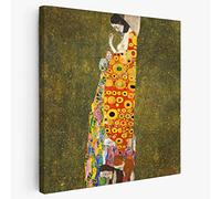 BKstuff Cadre Peinture oeuvre d'art, Reproduction sur Toile entoilée Oeuvres de Gustav Klimt (Espoir II, Gustav Klimt, 50x50cm)