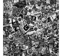 BKstuff Film Brillant Autocollant Bomb thermoformable Car Wrapping Tuning, Blanc et Noir, Voiture Moto