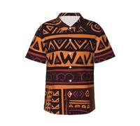 BKTRAVERPT Chemise hawaïenne africaine en tissu tribal funky pour homme, confortable, respirante, boutonnée à manches courtes, coupe ample, pour fête, festival, vacances, Motifs 3D, 3XL