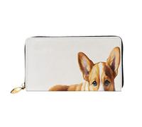 BKTRAVERPT Long portefeuille en cuir Corgi mignon avec fermeture éclair - Organiseur élégant de cartes de crédit, pochette pour homme et femme, portefeuille pour téléphone, Motif imprimé 3D, Taille