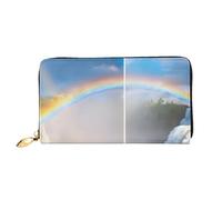 BKTRAVERPT Portefeuille long en cuir Niagara Falls avec fermeture éclair - Élégant organisateur de cartes de crédit, pochette pour homme et femme, portefeuille pour téléphone, Motif imprimé 3D, Taille