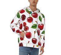 BKTRAVERPT Sweat à capuche pour homme avec imprimé cerises rouges - Manches longues - Doux et confortable - Cordon de serrage - Grande poche, Graphique 3D, 3XL