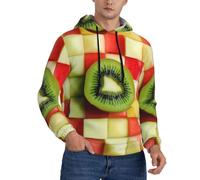 BKTRAVERPT Sweat à capuche pour homme Kiwi imprimé pastèque 3D décontracté à manches longues avec grandes poches pour adolescents hommes, 3D, M