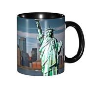 BKTRAVERPT Tasse à café humoristique Statue de la Liberté à New York - Tasse en céramique bicolore de 325 ml avec motif 3D | Cadeau mignon pour homme, femme, bureau, travail