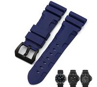 BKUANE Bracelet de montre en caoutchouc naturel 22 mm 24 mm 26 mm pour Panerai Luminor PAM441 Noir Bleu Orange Sport Étanche Bracelet Outils, 26mm
