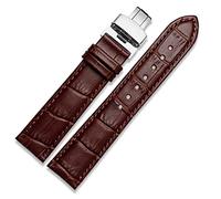 BKUANE Bracelet de montre en cuir véritable avec fermoir papillon pour homme 12 13 14 15 16 17 18 19 20 21 22 23 24 mm, 18mm, Agate