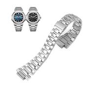 BKUANE Bracelet de montre haut de gamme pour Baida Nautilus 5711/1A010 en acier inoxydable massif avec interface convexe 25 x 13 mm, 25-13mm, Agate