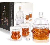 Bkuter bottle Carafe à décanter pour whisky, liqueur, scotch, vodka et vin, 1 bouteille Stormtrooper (750 ml) avec 2 verres (150 ml)