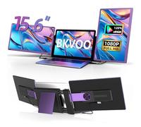 BKVOO Rallonge d'écran pour ordinateur portable de 15,6" - Triple moniteur amovible FHD 1080p IPS 120 % sRGB Rotation à 235° Écran supplémentaire compatible avec Wins Mac Chrome Dex Convient aux