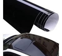 BkWrapping Film en Vinyle Noir Brillant Autocollant, Film de revêtement de Protection adhésif, Voiture Moto, Car Sticker Wrapping (30cm x 150cm)