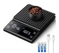 BKXCHA Balance à café avec minuteur, 5 kg/0,1 g balance de cuisine numérique rechargeable, balance de précision pour expresso, balance de cuisine numérique LCD avec mesure automatique du temps