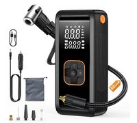 BKXCHA Compresseur à Air Portatif, 150 psi Gonfleur Pneus Voiture, Compresseur D'air électrique Rechargeable par USB-C, Avec Lumière LED Pour Vélos, Voiture, Moto, Ballon