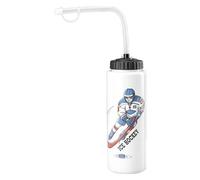 BKXRH Bouteille d'eau pour passionnés de sport I Bouteille d'eau à pointe allongée 1 L en PP I Bouteille de sport résistante fuites I Bouteille d'eau de hockey sur glace Football Squirt pour une h
