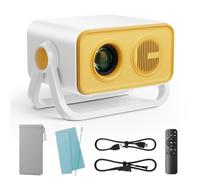 BKZ 2025 amélioré à 360 ° réglable à 360 °, double support AI Auto Keystone Electric Focus Mini projecteur portable avec Bluetooth 5.4, support 1080p pour extérieur et projecteur de film compatible