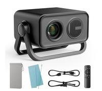 BKZ 2025 Mise à jour 360° Réglable Double Support AI Auto Keystone Electric Focus Mini Projecteur Portable avec Bluetooth 5.4, Support 1080P Projecteur de Film en Plein Air Dernière Intervention