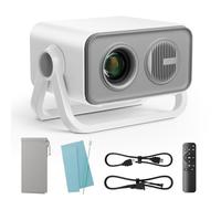 BKZ 2025 Mise à jour 360° Réglable Double Support AI Auto Keystone Electric Focus Mini Projecteur Portable avec Bluetooth 5.4, Support 1080P Projecteur de Film en Plein Air Dernière Intervention