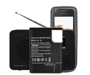 BL-5C Batterie pour Nokia 1100 1600 2310 3100 3110 3120 5030 6030 6230 6270 6600 N70 et DIGITRADIO 1/2, TECHNIRADIO, nouvelles cellules haute densité haute capacité Li-ion Batterie de rechange (noir