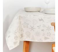 BL BELUM Astroni Lurex R22119 Nappe de Noël anti-taches Jacquard fil argenté Taille 300 x 155 cm Toucher extra doux Nappe de Noël 100 % fabriquée en Espagne