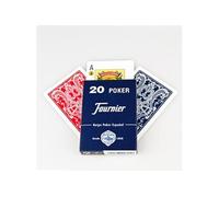 Fournier F21002- Jeu de Carte de Poker Espagnol N°20, 55 Cartes, Assortiment de Couleurs, Bleu ou Rouge