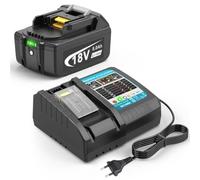 BL1850 18V 5,0Ah de Remplacement + Chargeur pour Makita, ASUNCELL et Chargeur pour Makita LXT, DC18RC Chargeur Rapide Kit 14,4V-18V