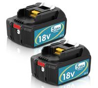 BL1850B Remplacement pour Makita Batterie 18V 5.0ah BL1850 BL1840B BL1860B BL1830B BL1820B BL1860 BL1840 BL1830 BL1820 with Indicateur LED (Noir Bleu)