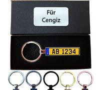 Bl4ckPrint B4P - Porte-clés plaque d'immatriculation Luxembourg - Personnalisable - Cadeau pour les amateurs de voitures, les hommes - Mini avec nom