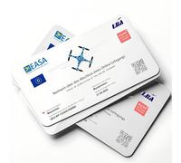 Bl4ckPrint - Permis de conduire de drone personnalisé selon les exigences LBA - Certificat de compétence UE A1/A3 et A2 en format carte de crédit avec code QR personnalisé sur carte en plastique PVC