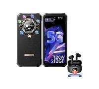 Blackview BL9000 Téléphone Portable Incassable 5G Double Écran 24Go+512Go 6.78 8800mAh/120W Noir avec Écouteur Bluetooth Airbuds 8(Noir) Noir G