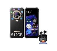 Smartphone Blackview BL9000 Téléphone Portable Incassable 5G Double Ecran 24Go+512Go 6.78 8800mAh/120W Or avec Ecouteur Bluetooth Airbuds 8(Noir)