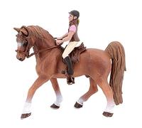 Blablablalu 2pcs Horses en Plastique, Simulation Miniature Horse with Rider & Saddle Mini Animals Figures Creative Educational Gifts for Kids