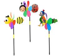Blablablalu 3Pcs Pinwheels for Yard and Garden, Cute Cartoon 3D Colorful Animal-Themed Pinwheels Decorative Fun Kid Toys for Party Wedding OutdoorPinwheels