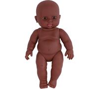 Blablablalu Baby Doll 12 Pouces de Haute Simulation réaliste en Toute sécurité Mignon en Plastique Souple Nouveau-né poupée bébé éducation précoce pour Filles, garçon, Afrique