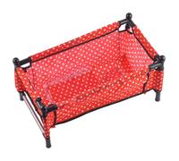 Blablablalu Baby Doll Crib, Foldable Red Background Baby Doll Bed with White Dots, Role Play Pram & Pushchair Toys, Perfect for Kids Ages 3+ Crib
