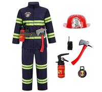 Blablablalu Costume de Pompier pour Enfants, Carnaval pour Tout-Petit Costume de Pompier avec Un Chapeau Casque et Un extincteur, éducation aux Filles garçons, XS