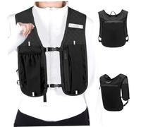 Blablablalu Viete de Course à Pied Réfléchissement léger léger Respirant imperméable Gilet d'hydratation avec Poches Avant ＆ Sangle réglable pour la randonnée Camping Marathon Cycling Race